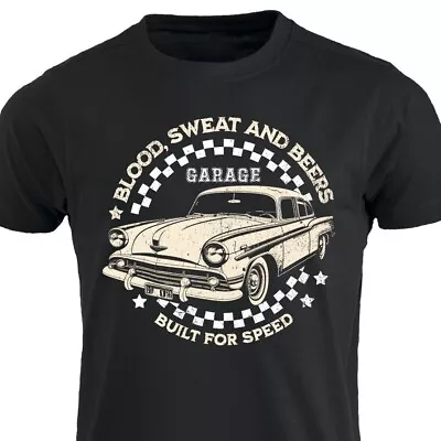 Buy Vintage Car Mechanic's Tee - Blood, Sweat, And Beers. Garage Gear Cars Workshop • 19.98£