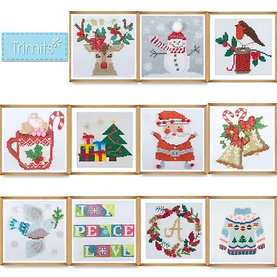 Buy Christmas Cross Stitch Kit Trimits Festive Counted CrossStitch Stocking Filler • 4.99£