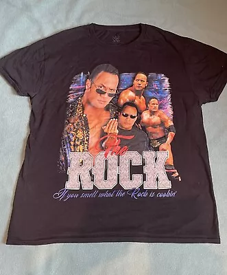 Buy WWE 2020 The Rock Black Wrestling T Shirt Size L • 20£