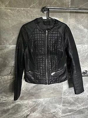 Buy Biker Jacket Faux Leather New Look Size 10 Black • 5£