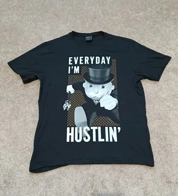 Buy Monopoly  Everday I'm Hustlin  T-shirt Adult Large Unisex Cotton Short Sleeve   • 9.31£