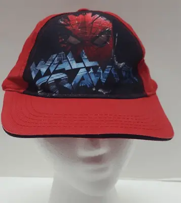 Buy Spider Man Red Hat Cap Strapback Wall Crawler Youth One Size Fits Most • 15.73£