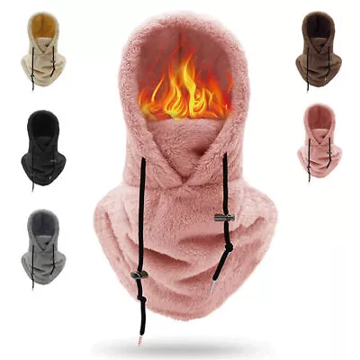 Buy Winter Warm Balaclava Windproof Hooded Cover Hat Cap Scarf Sherpa Hoody Ski Mask • 8.51£
