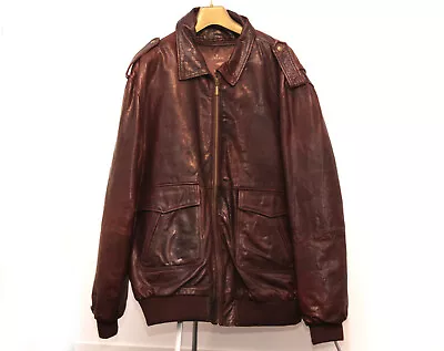 Buy Mac Douglas Leather Jacket - Dark Brown / Chestnut - Mens XXL • 29.99£