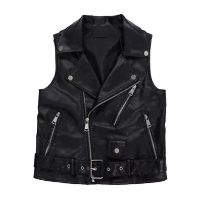 Buy Punk Gilet Biker Sleeveless Jacket Black Womens Faux Leather Waistcoat Cool • 27.19£
