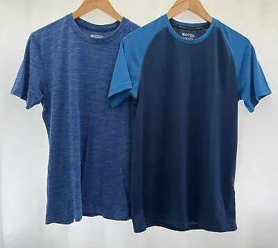 Buy X2 Mountain Warehouse T-shirts Size S Blue Short Sleeve Crew Neck Logo Men’s • 7.99£
