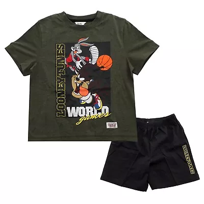 Buy Looney Tunes World Games Boys Pyjama Set Short Sleeve Top & Shorts 8-9 Years • 7.99£