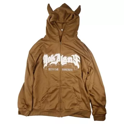 Buy Punk Gothic Sweatshirt Long Sleeve Up Oversized Cute Horn Hoodie Jackets • 18.46£