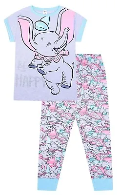 Buy Disney Dumbo Be Happy Long Ladies Cotton Pyjamas • 19.99£