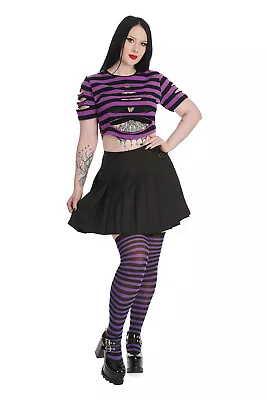 Buy Black Gothic Punk Emo Rockabilly Pleated Maiden Of Pain Skirt BANNED Apparel • 29.99£