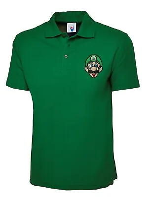 Buy Embroidered Super Mario & Luigi Face Polo Shirt, Video Game Lovers Players Gifts • 10.99£