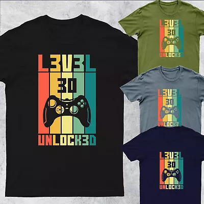 Buy Gamers 30th Birthday Level 30 Unlocked Mens T Shirts Unisex Tee Top #D #P1 #PR • 9.99£