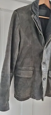 Buy **Beautifully Worn** All Saints Mens SURVEY Leather Jacket XS - Fits Like Small • 36.29£