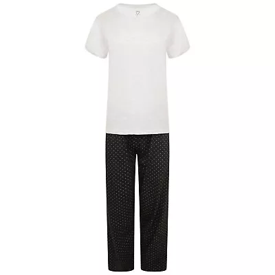 Buy Ladies Ex-Stores Cotton Grey & Black Spotty Print Pyjama Set, Nightwear, PJ's • 9.99£