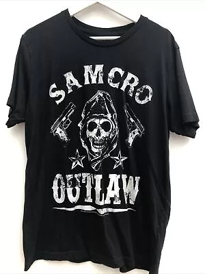 Buy SAMCRO OUTLAW T Shirt Sons Of Anarchy Black Short Sleeve Mens Large L • 14.95£