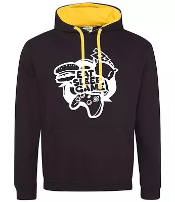 Buy Mens Gaming Hoodie Hoody Hooded Sweatshirt Eat Sleep Game #2 Gamer Gifts • 18.99£