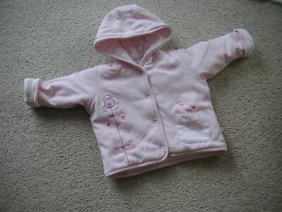 Buy Baby Girls M&s Hooded Jacket Pink Age 6-9 Months Hardly Worn • 3£