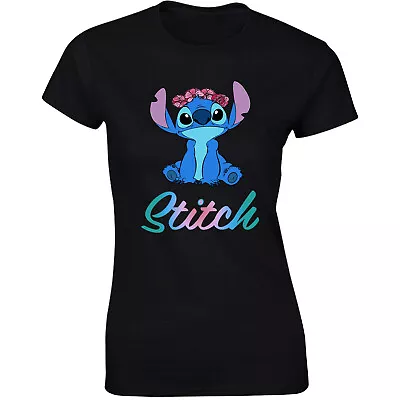 Buy Ladies T-Shirt Lilo And Stitch Ohana Xmas Gift Womens Funny Christmas Top • 8.99£