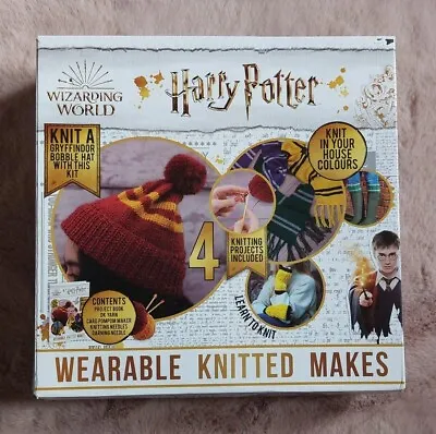 Buy Harry Potter Wearable Knitted Makes Kit Knitting Set Gryffindor Scarf Hat BNIB  • 5.99£