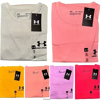 Buy Under Armour T Shirts For Mens 100% Cotton Casual BNWT Chest Logo 12 Plus Colour • 11.99£