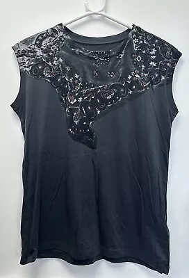 Buy All Saints Grey Band Brooke Tee Sleeveless Top Vest Size Small • 16.99£
