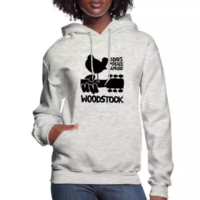 Buy Woodstock Black Logo 3 Days Of Peace & Music Women's Hoodie • 45.35£