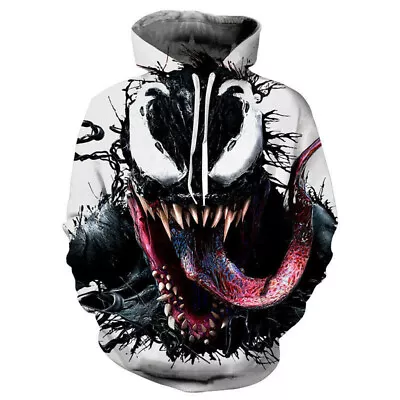 Buy New Movie Venom 3D Hoodie Sweatshirt Superhero Men's Jacket Coat Pullover Tops • 29.72£