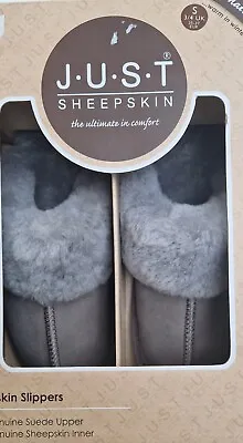 Buy Just Sheepskin Ladies GREY Slippers UK 3-4 Warm Winter, Cool Summer RRP £65 • 39.99£