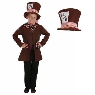 Buy Boys Hatter Costume S - XL Kids Alice In Wonderland Fancy Dress Book Day Week • 17.99£