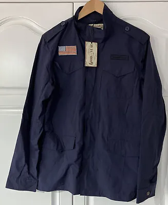 Buy GOODYEAR Lightweight Field Jacket Nylon Navy Blue - Size Large Mens - BNWT • 22£