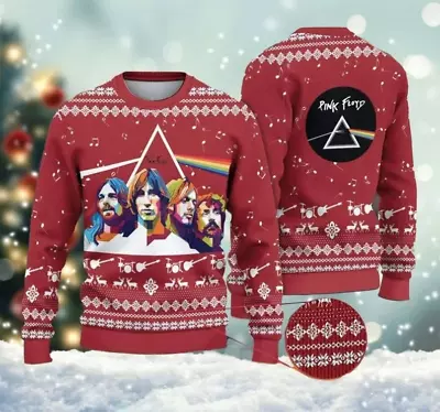 Buy Rock Music Band Christmas Ugly Sweater, Pink Floyd Band 3D Over Print Xmas Sweat • 43.46£