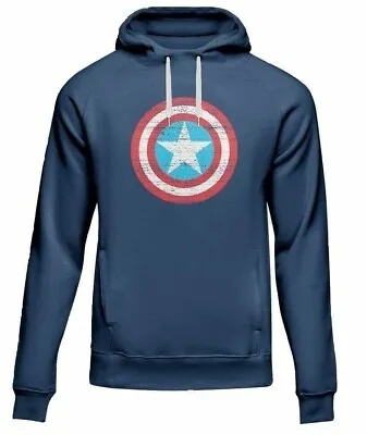 Buy Mens Superhero Hoodie Civil War Captain America Pullover Fleece Licensed Hoodie • 9.99£