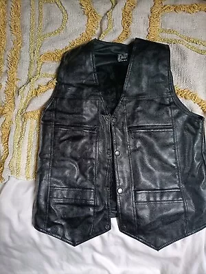 Buy Vegan Faux Leather Waistcoat Men's Vest Jacket Sleeveless Mens L • 15.99£