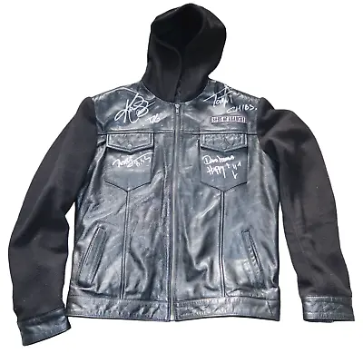Buy Sons Of Anarchy Signed Leather Biker Jacket  Chibs Tig Bobby Happy • 249.99£