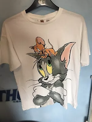 Buy Ladies Oversize Tom And Jerry T Shirt Size 10-12 • 3£