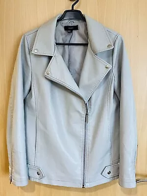 Buy Forever 21 Womens Grey Faux Leather Jacket Size M • 17£