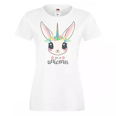 Buy Womens White 'I'm A Unicorn' Fantasy Cute Rabbit Animal T-Shirt • 12.95£