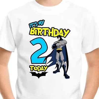Buy Personalised Batman Kids AGE T-Shirt Birthday Gifts Nursery Baby Boys Girls Top • 7.99£