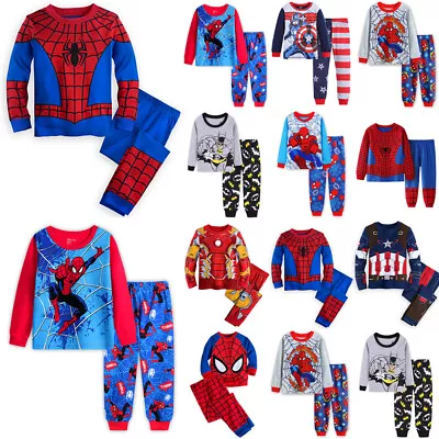 Buy Baby Boys Kids SpiderMan Avengers Super Hero Pyjamas Nightwear Sleepwear Pjs Set • 7.49£