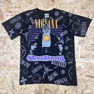 Buy Nirvana Band Single Stitch T Shirt Mens Large Black • 39.95£