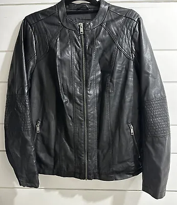 Buy Maurices Faux Leather Moto Jacket Black Zip Up Leather Jacket Plus Size 0 • 21.31£