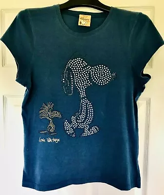 Buy Ladies Rare Vintage Peanut Snoopy Woodstock T Shirt 10/12 • 45£