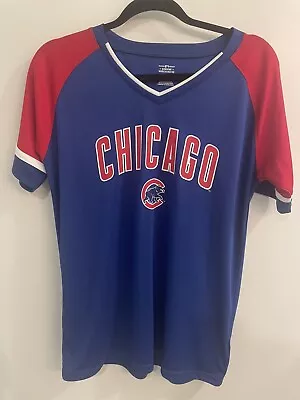 Buy NEW Chicago Cubs Women's XL Jersey Shirt V-Neck Blue Fitted MLB Authentic Merch • 32.81£
