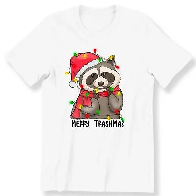 Buy Funny Raccoon Christmas  Men's Ladies T-shirt Merry Trashmas Christmas T-shirt • 13.99£