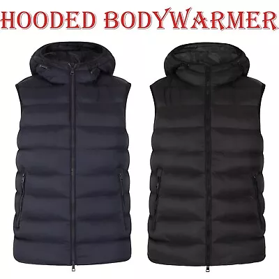 Buy Men's Gilet Hooded Quilted Puffer Body Warmer Padded Winter Warm • 16.99£