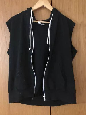 Buy H&m Divided Black Sleeveless Hoodie Vest Jacket Large L - For Painting Gardening • 1.75£
