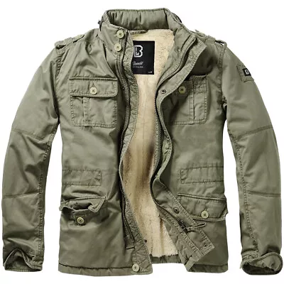 Buy Brandit Britannia Winter Field Jacket Warm Coat Mens Vintage Cotton Parka Olive • 124.95£