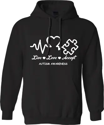 Buy Live Love Accept Autism Awareness Hoodie Raise Together Kids Birthday Gifts • 13.99£
