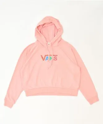 Buy VANS Womens Crop Graphic Hoodie Jumper UK 12 Medium Pink Classic V108 • 9.35£