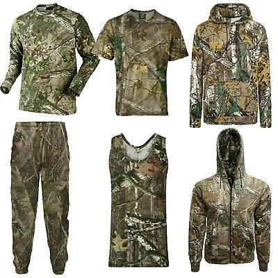 Buy Men Camouflage Printed Jungle T-shirt Realtree Camo Print Long Short Top S-5xl • 10.37£